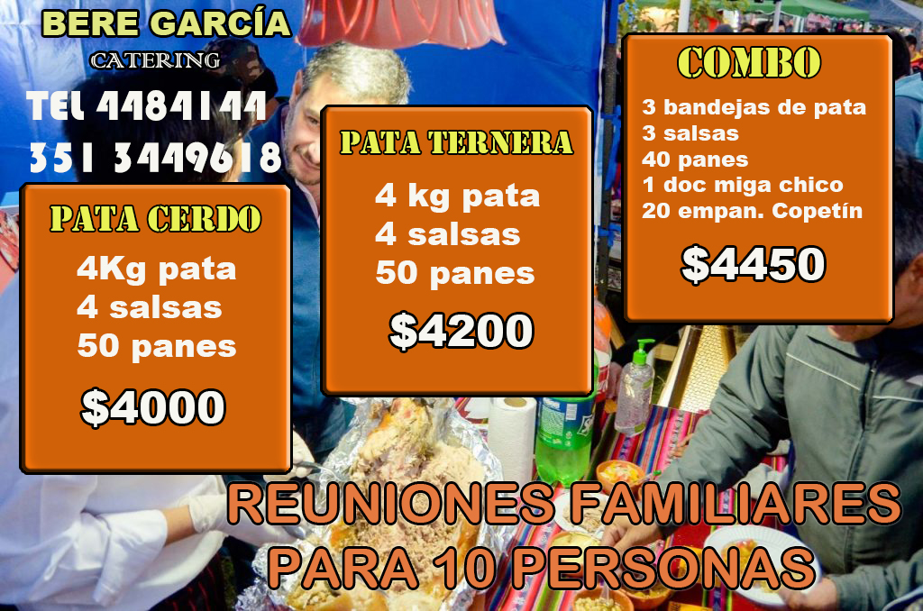 Combos para 10, ternera, cerdo desde $4200