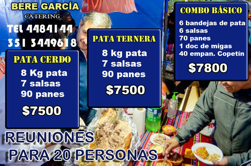 Combos para 20, ternera o cerdo 