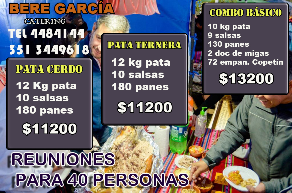Combos para 40, ternera o cerdo 