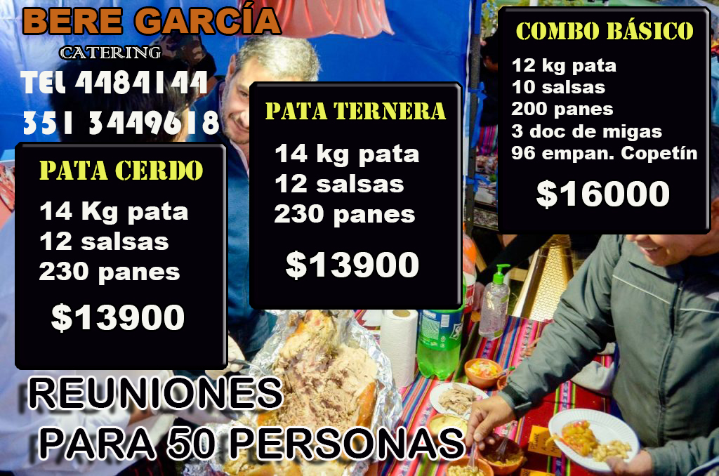 Combos para 50, ternera o cerdo 